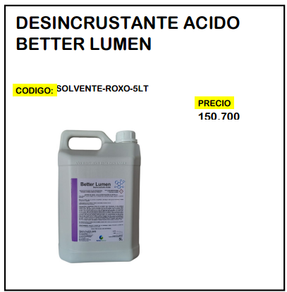 Desincrustante Acido Better Lumen 5LT