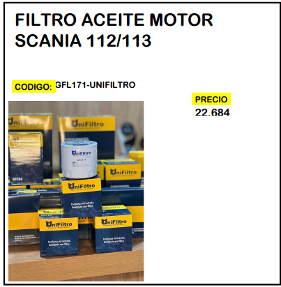 Filtro Aceite Motor Scania 112/113