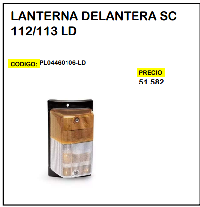 Lanterna Delantera SC 112/113 LD