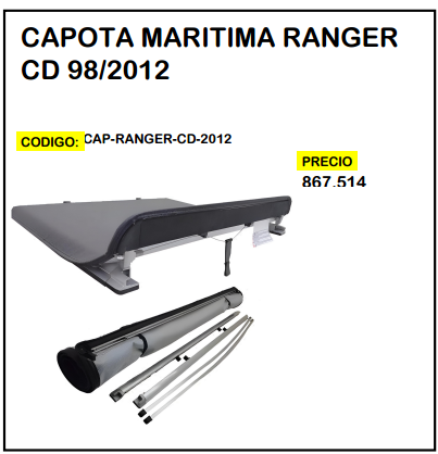 Capota Maritima Ranger CD 98/2012