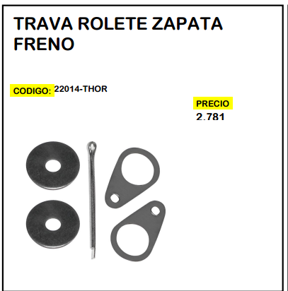 Traba Rolete Zapata Freno