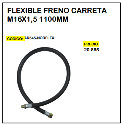 Flexible Freno Carreta M16x1,5 1100mm