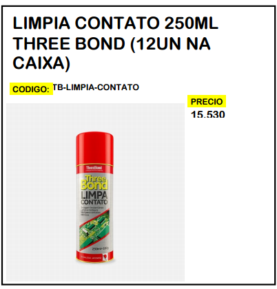 Limpia Contato 250ml Three Bond (12un Na Caixa)