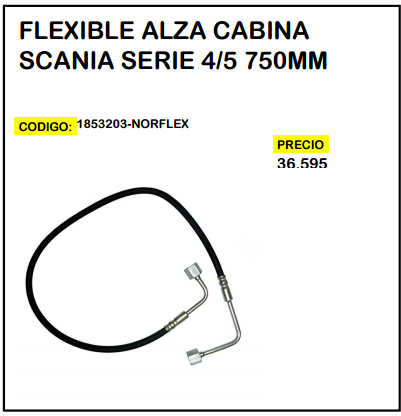 Flexible Alza Cabina Scania Serie 4/5 750mm