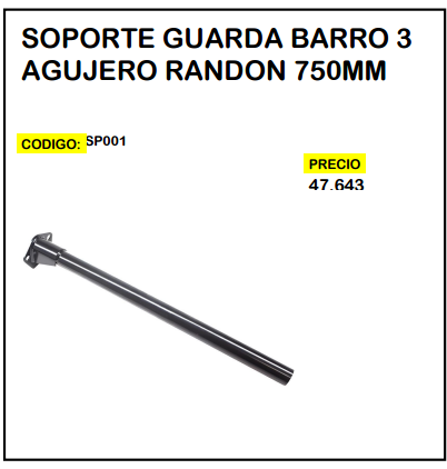 Soporte Guarda Barro 3 Agujero Randon 750mm