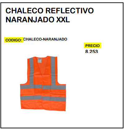 Chaleco Reflectivo Naranjado XXL
