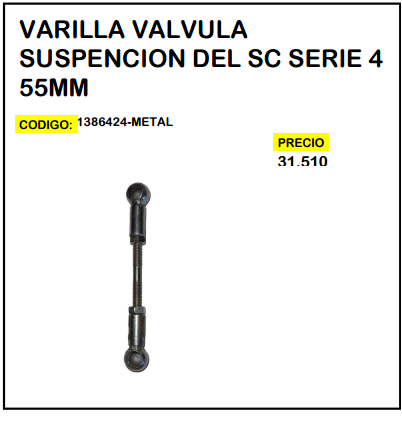 Varilla Válvula Suspensión Del SC Serie 4 55mm