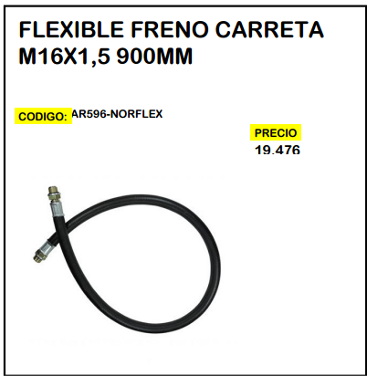 Flexible Freno Carreta M16x1,5 900mm (Curvo)