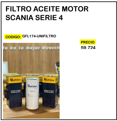 Filtro Aceite Motor Scania Serie 4