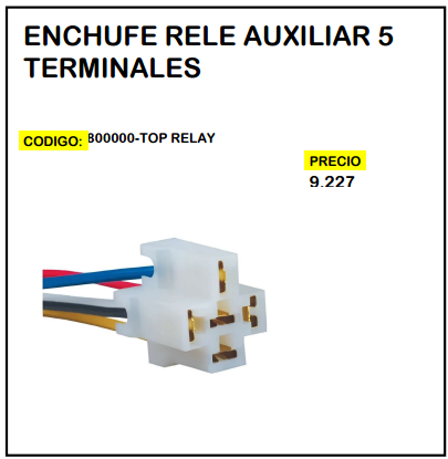 Enchufe Rele Auxiliar 5 Terminales