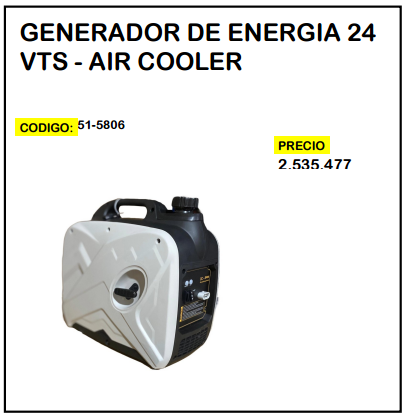 Generador de Energía 24 VTS - Air Cooler