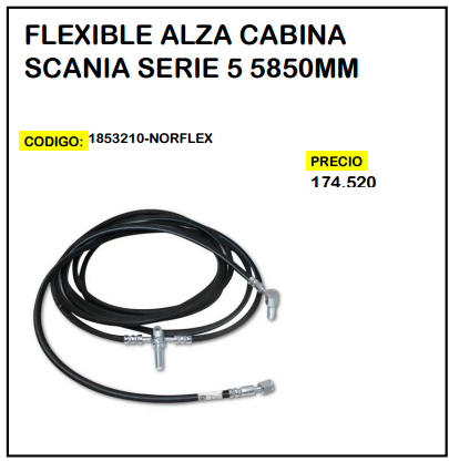 Flexible Alza Cabina Scania Serie 5 5850mm