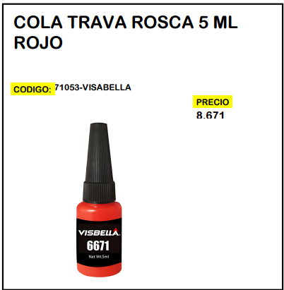 Cola Trava Rosca 5ml Rojo