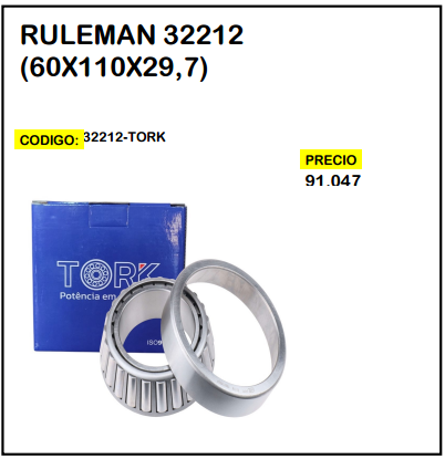 Rulemán 32212 (60x110x29,7)