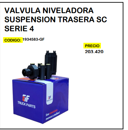 Válvula Niveladora Suspensión Trasera SC Serie 4