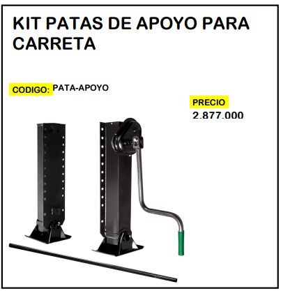 Kit Patas de Apoyo para Carreta