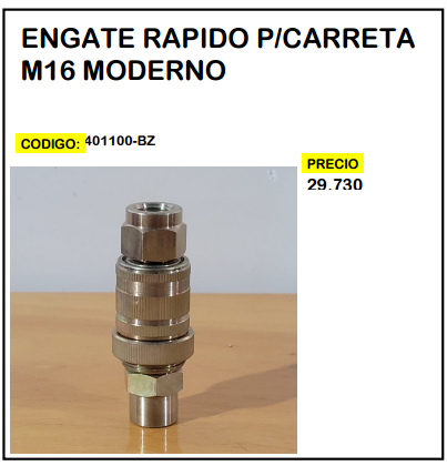 Engate Rapido p/Carreta M16 Moderno