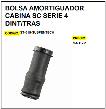 Bolsa Amortiguador Cabina SC Serie 4 Dint/Tras