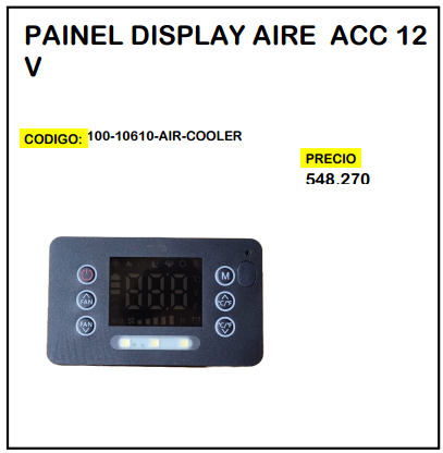 Painel Display Aire ACC 12V