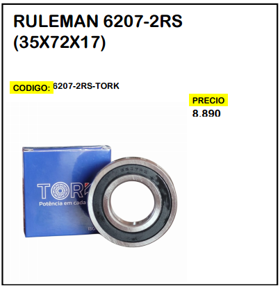 Rulemán 6207-2RS (35x72x17)