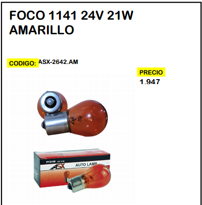 Foco 1141 24V 21W Amarillo