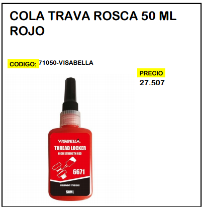 Cola Trava Rosca 50ml Rojo