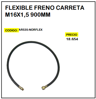 Flexible Freno Carreta M16x1,5 900mm
