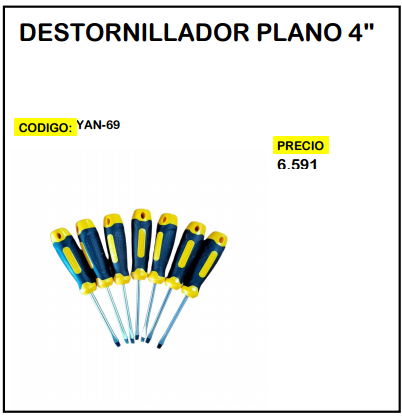 Destornillador Plano 4"