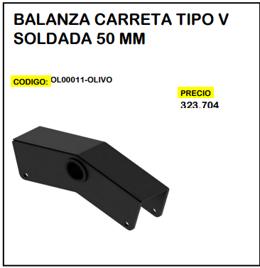 Balanza Carreta Tipo V Soldada 50 mm