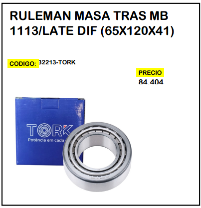 Rulemán Masa Tras MB 1113 / Late Dif (65x120x41)