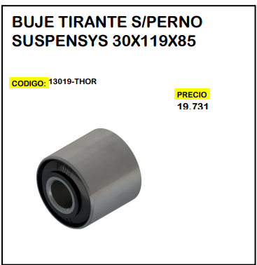 Buje Tirante s/Perno Suspensys 30x119x85