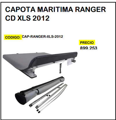 Capota Maritima Ranger CD XLS 2012
