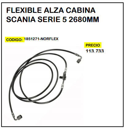 Flexible Alza Cabina Scania Serie 5 2680mm