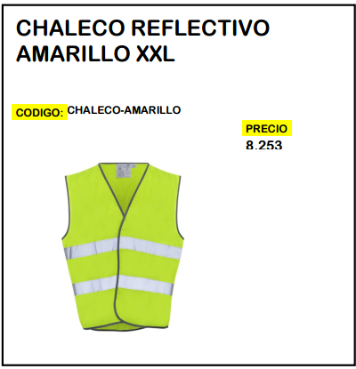 Chaleco Reflectivo Amarillo XXL