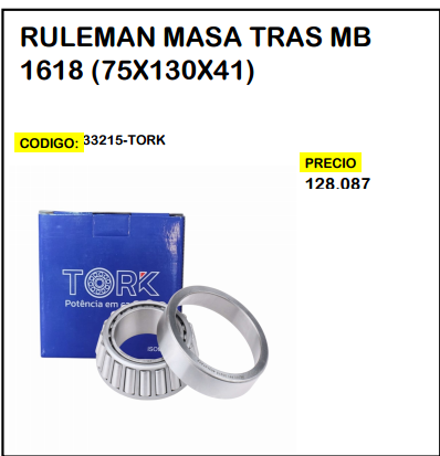 Rulemán Masa Tras MB 1618 (75x130x41)