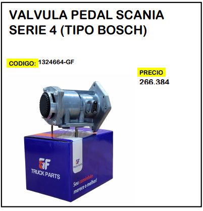 Válvula Pedal Scania Serie 4 (Tipo Bosch)