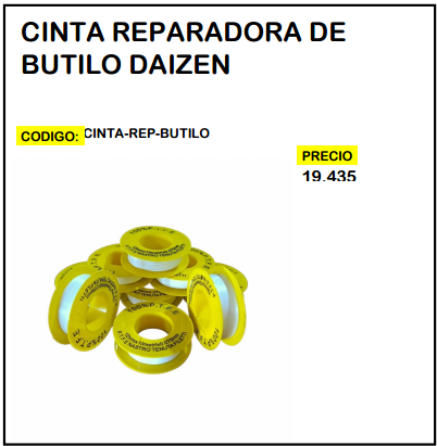 Cinta Reparadora de Butilo Daizen