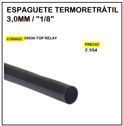 Espaguete Termoretratil 3,0mm / 1/8"