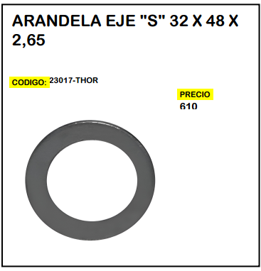 Arandela Eje "S" 32 x 48 x 2,65