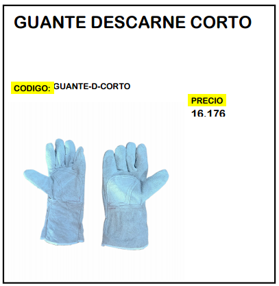 Guante Descarne Corto