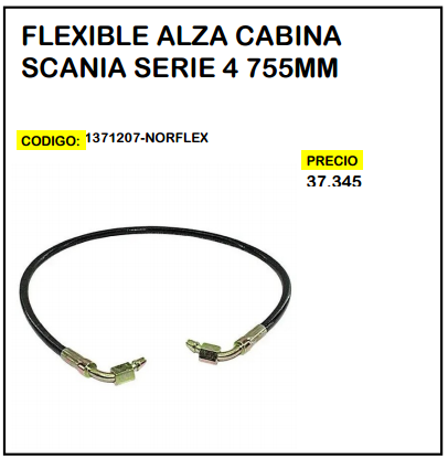 Flexible Alza Cabina Scania Serie 4 755mm