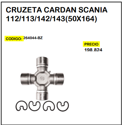 Cruzeta Cardan Scania 112/113/142/143 (50x164)