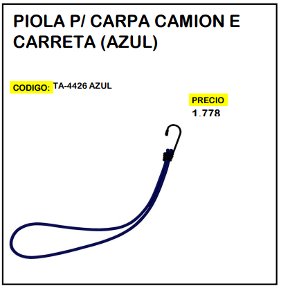 Piola p/ Carpa Camión e Carreta (Azul)