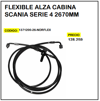 Flexible Alza Cabina Scania Serie 4 2670mm