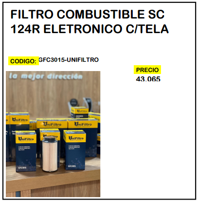 Filtro Combustible SC 124R Eletronico c/Tela