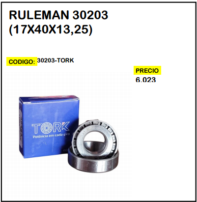 Rulemán 30203 (17x40x13,25)