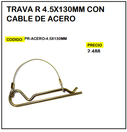 Traba R 4.5x130mm con Cable de Acero