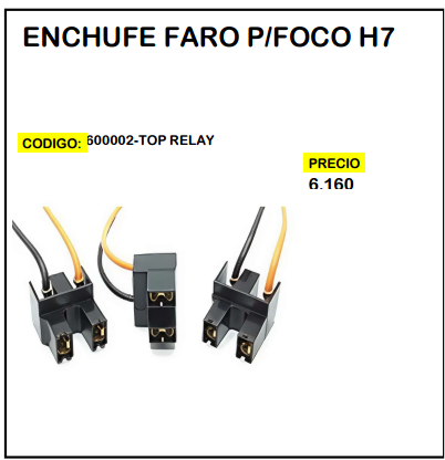Enchufe Faro p/Foco H7
