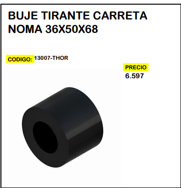 Buje Tirante Carreta Noma 36x50x68