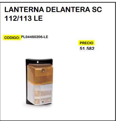 Lanterna Delantera SC 112/113 LE